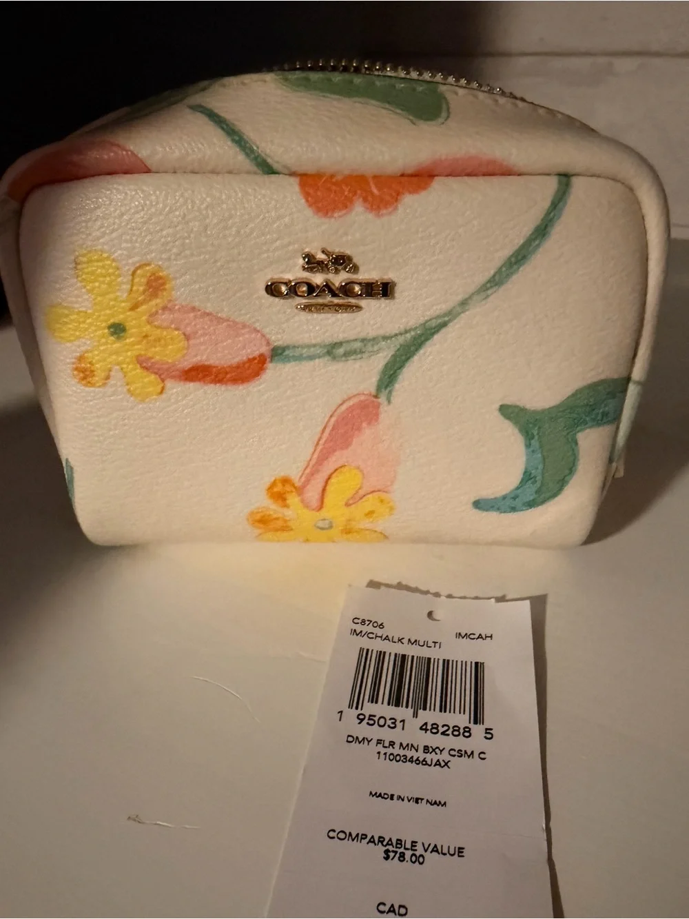 C8706 Coach mini boxy cosmetic pouch